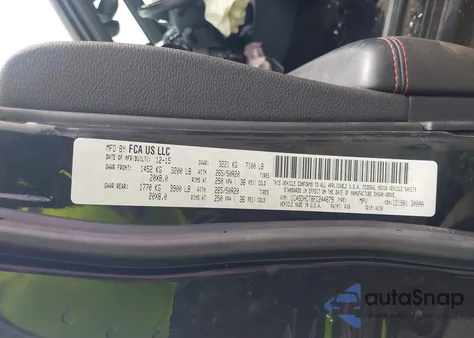 2015 Dodge Durango R/T из США, поврежденный, VIN 1C4SDHCT8FC244679